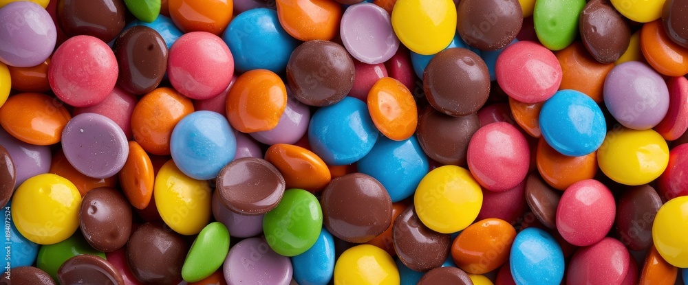 Colorful Chocolate Candies, Bright And Cheerful, Ready To Be Enjoyed Colorful Chocolate Candies, Bright And Cheerful, Ready To Be Enjoyed