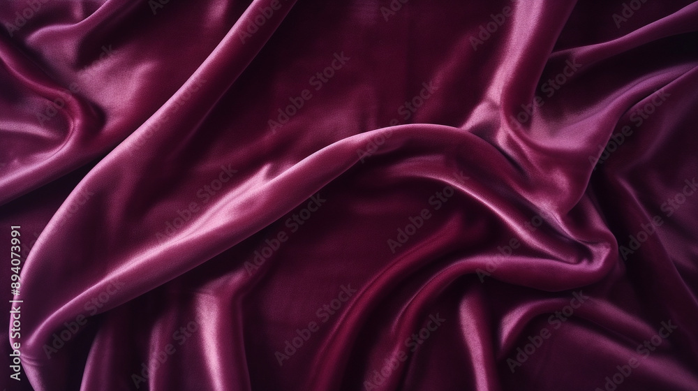 Obraz premium ワインレッドの布のドレープ Generative AI