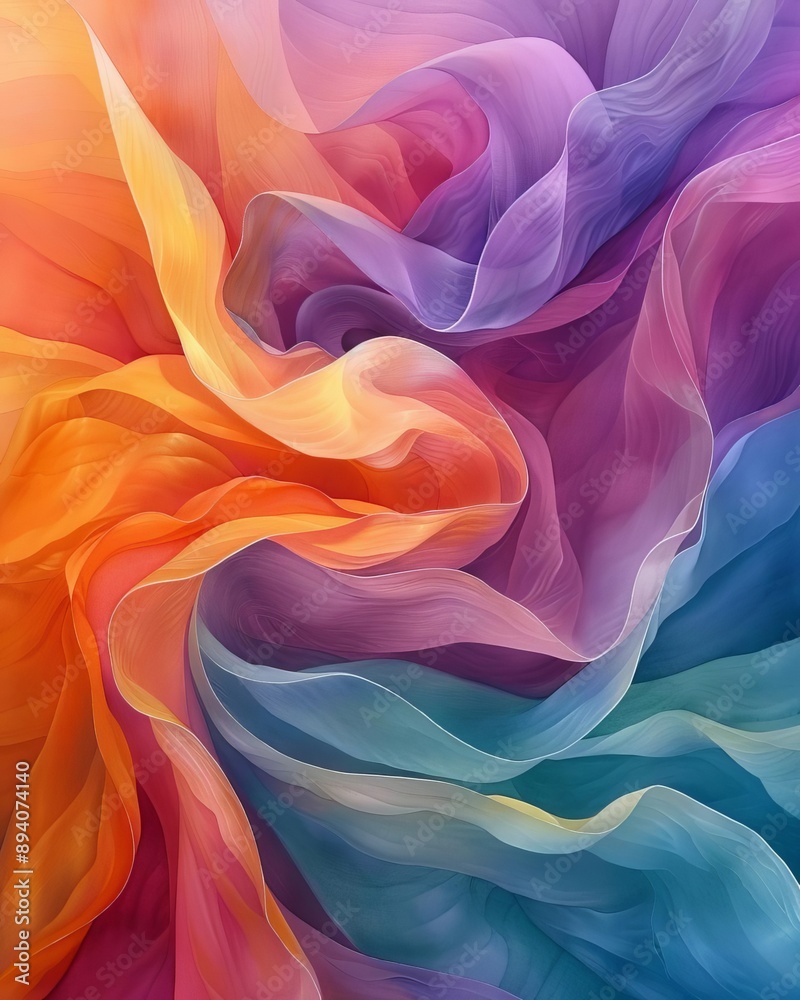 Fototapeta premium Abstract colorful wave pattern with vibrant flow, creating a mesmerizing and dynamic visual effect. Perfect for a creative background.