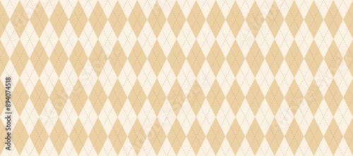 Seamless beige argyle pattern. Nude brown rhombus repeated background. Autumn diamond texture form textile design, fabric print, wrapping paper, clothes pattern design. Vector wallpaper
