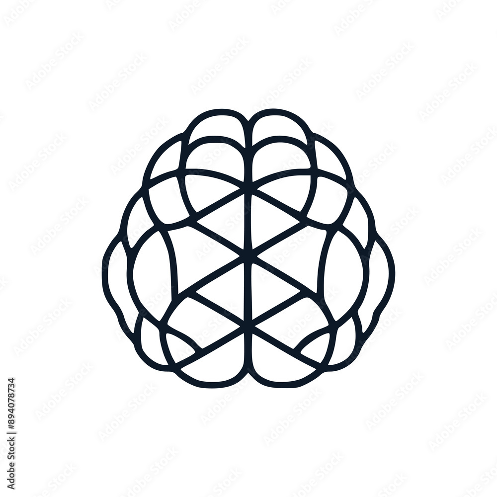 brain cell line logo vector illustration template design brain cell line logo vector illustration template design