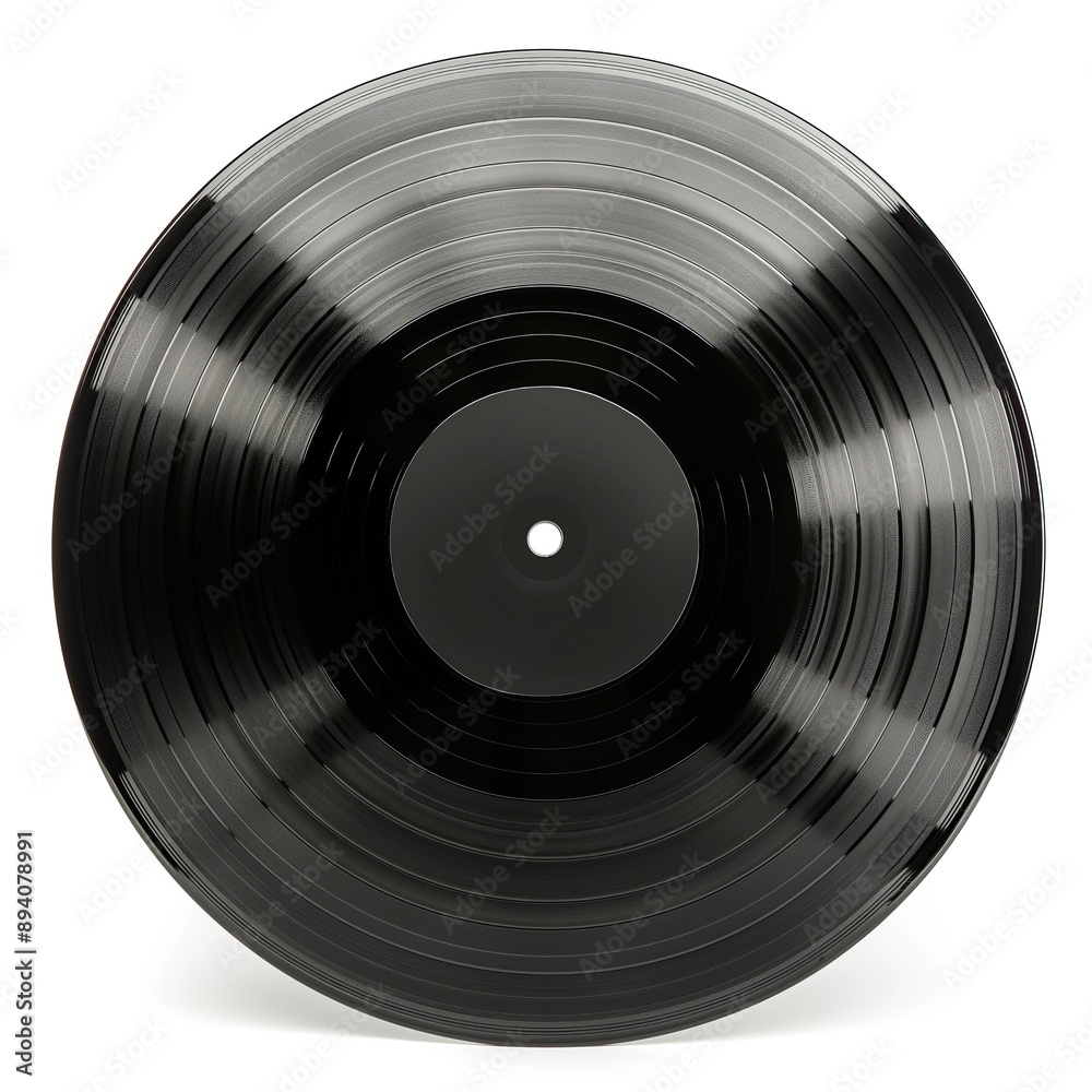 Fototapeta premium Black vinyl record isolated on a white background