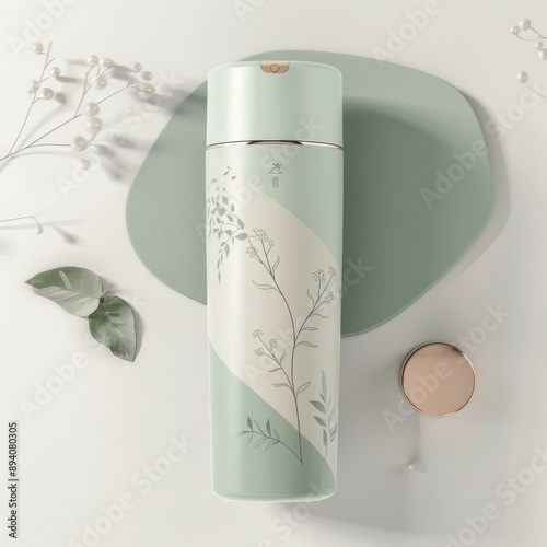 illustrate a spa inspired cosmetic bottle photo