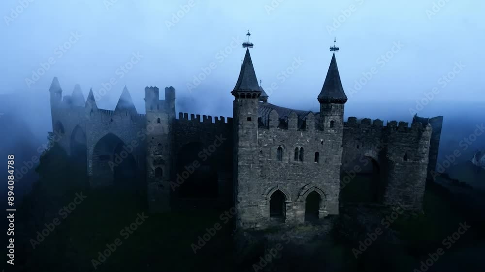 Medieval Castle in Fog Medieval Castle in Fog