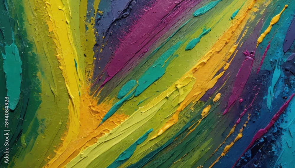 Fototapeta premium Abstract Oil Painting with Colorful Strokes.