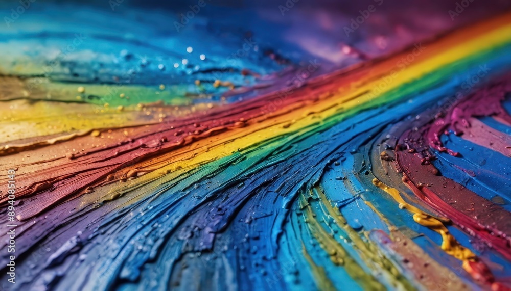 Fototapeta premium Abstract Rainbow Oil Painting Texture.