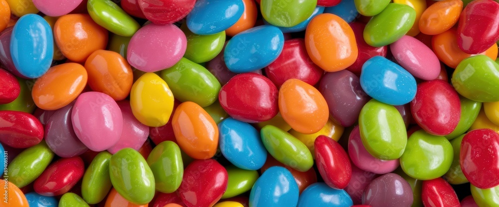 A Full-Frame Image Of Multicolored Smarties Sweets Candy Confectionery, Vibrant And Fun A Full-Frame Image Of Multicolored Smarties Sweets Candy Confectionery, Vibrant And Fun