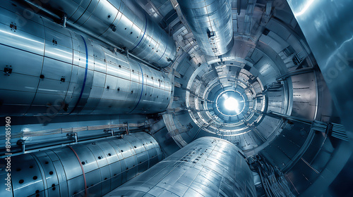 a fusion reactor prototype, cutting-edge energy concept, scientists at work