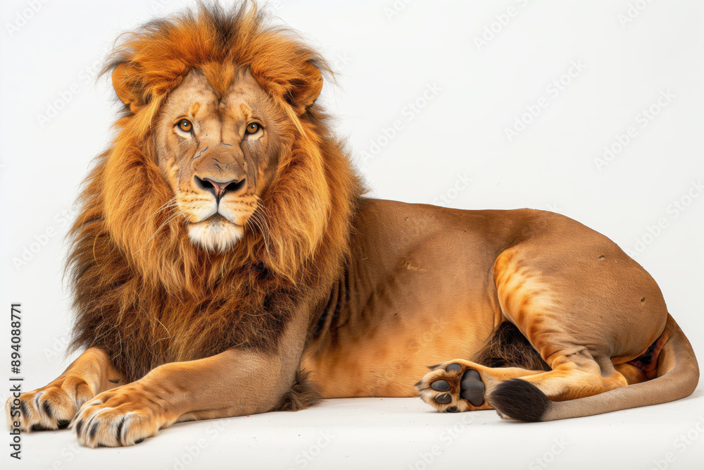 Obraz premium Lion isolated on white background.