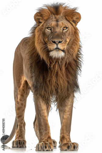 Lion isolated on white background.