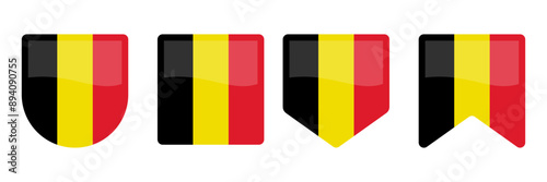 Belgium flag with various shapes vector eps for design element, decoration, banner, emblem, promotion, event, holiday, social media post, icon, poster design, etc. scalable eps file format.