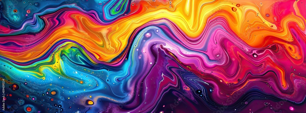 High-Detail Digital Art of Colorful Swirling Paint High-Detail Digital Art of Colorful Swirling Paint