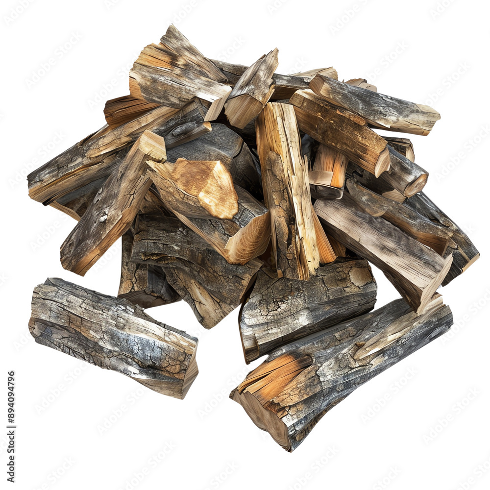 Pile of chopped firewood logs isolated on white background. Perfect for camping, fireplace, and rustic decor concepts. Pile of chopped firewood logs isolated on white background. Perfect for camping, fireplace, and rustic decor concepts.