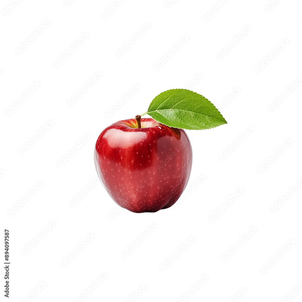 Red apple with green leaves on top Artificial Intelligence Generated Red apple with green leaves on top Artificial Intelligence Generated