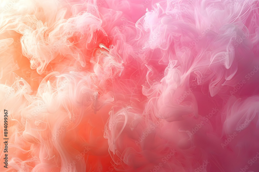 Abstract Pink and White Swirling Smoke