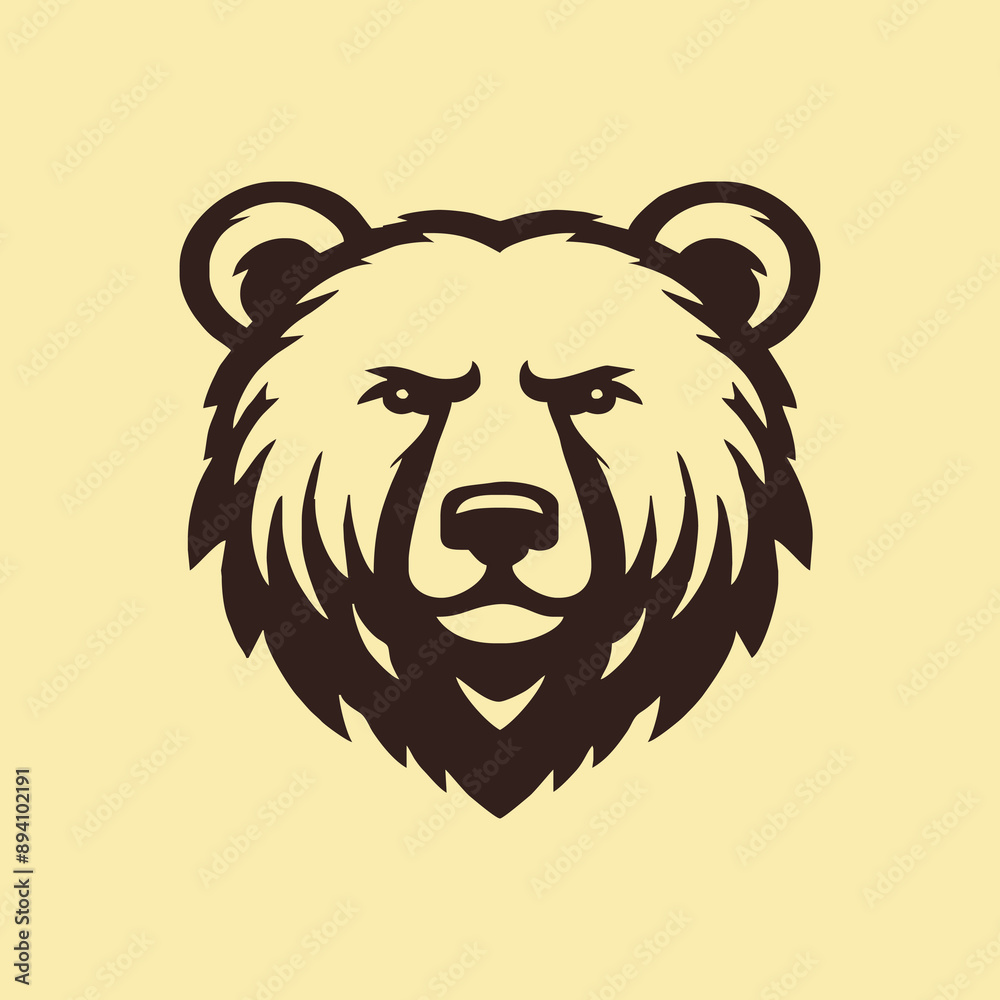 Obraz premium Bear head illustration, logo. Vector drawing of bear