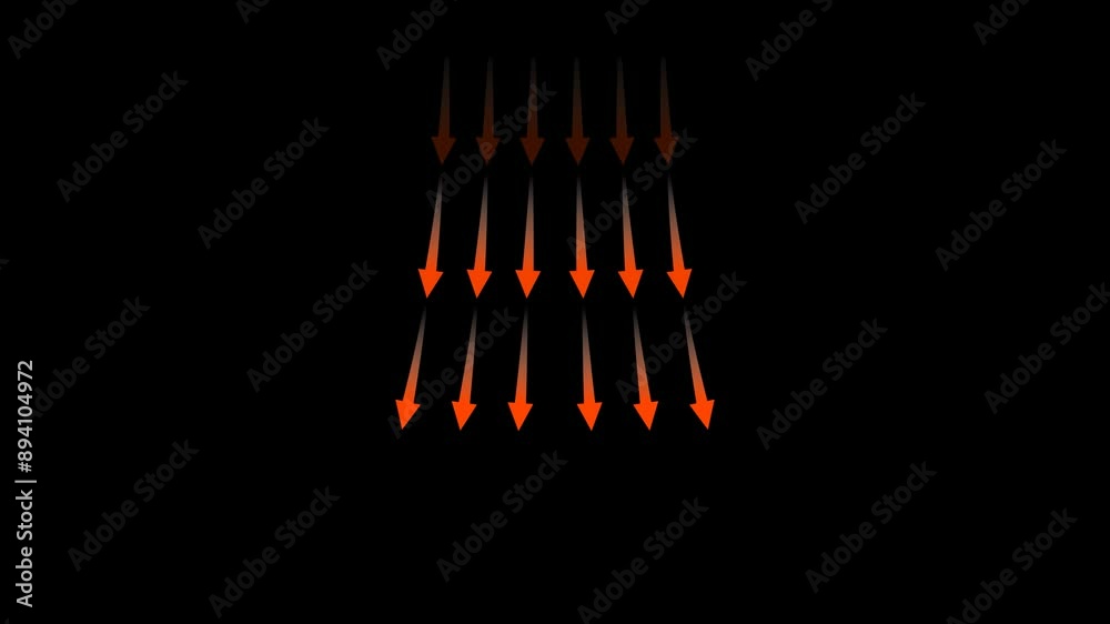 Red arrow heat airflow animation on transparent background