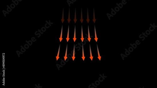 Red arrow heat airflow animation on transparent background