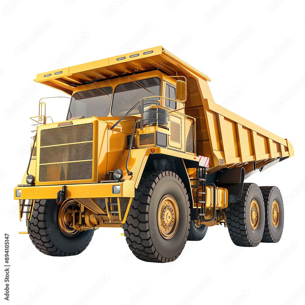 High-resolution image of a large yellow dump truck used in construction and mining, showcasing powerful equipment and heavy vehicle machinery. High-resolution image of a large yellow dump truck used in construction and mining, showcasing powerful equipment and heavy vehicle machinery.
