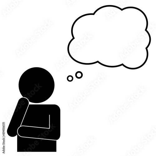 吹き出しと考える人のピクトグラム
