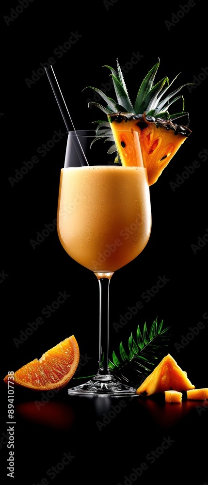 Futuristic depiction of a Pina Colada and Amp energy drink combination, showcasing sleek glassware and highresolution quality, isolated for stock use Futuristic depiction of a Pina Colada and Amp energy drink combination, showcasing sleek glassware and highresolution quality, isolated for stock use