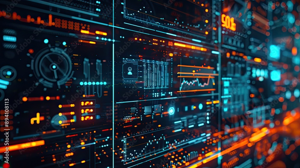 Digital Binary Code Background with Circuit Board and Technology Elements Digital Binary Code Background with Circuit Board and Technology Elements