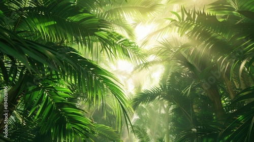 Sunlit Tropical Jungle Canopy