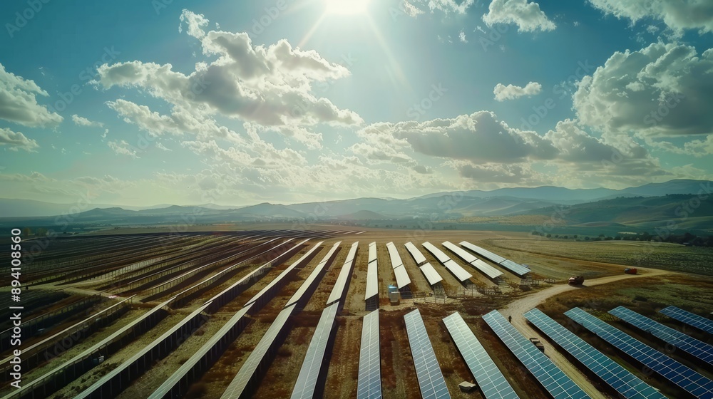 Timelapse of workers installing solar panels on a vast field under bright sunlight, showcasing renewable energy installation process and sustainable development in clean energy sector Timelapse of workers installing solar panels on a vast field under bright sunlight, showcasing renewable energy installation process and sustainable development in clean energy sector
