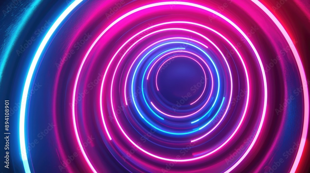 Abstract swirling neon light trails in a dark background Abstract swirling neon light trails in a dark background