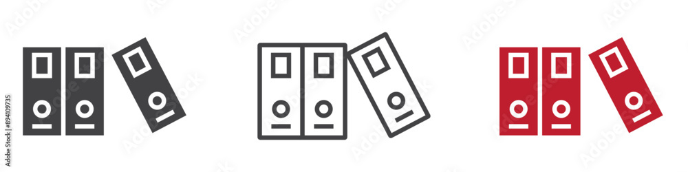 Library icon symbol sign collection in white and black Library icon symbol sign collection in white and black