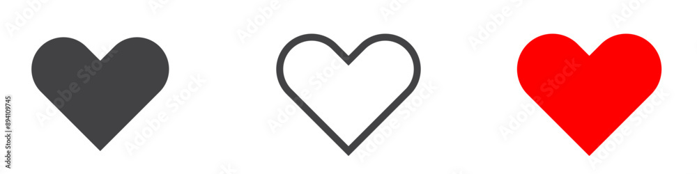 Love icon symbol sign collection in white and black Love icon symbol sign collection in white and black