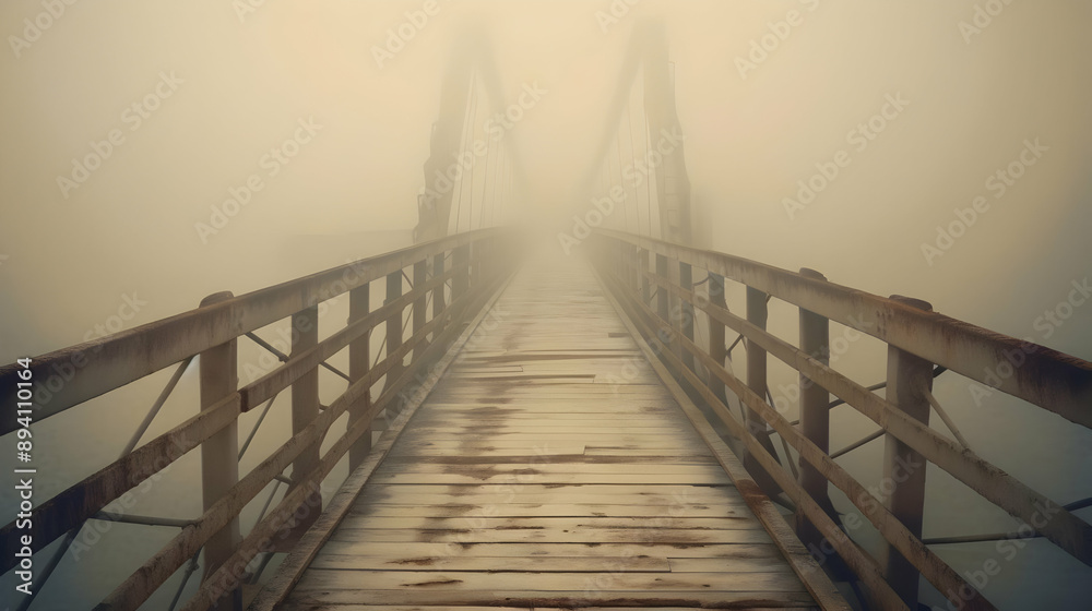 Foggy Bridge Pathway Foggy Bridge Pathway