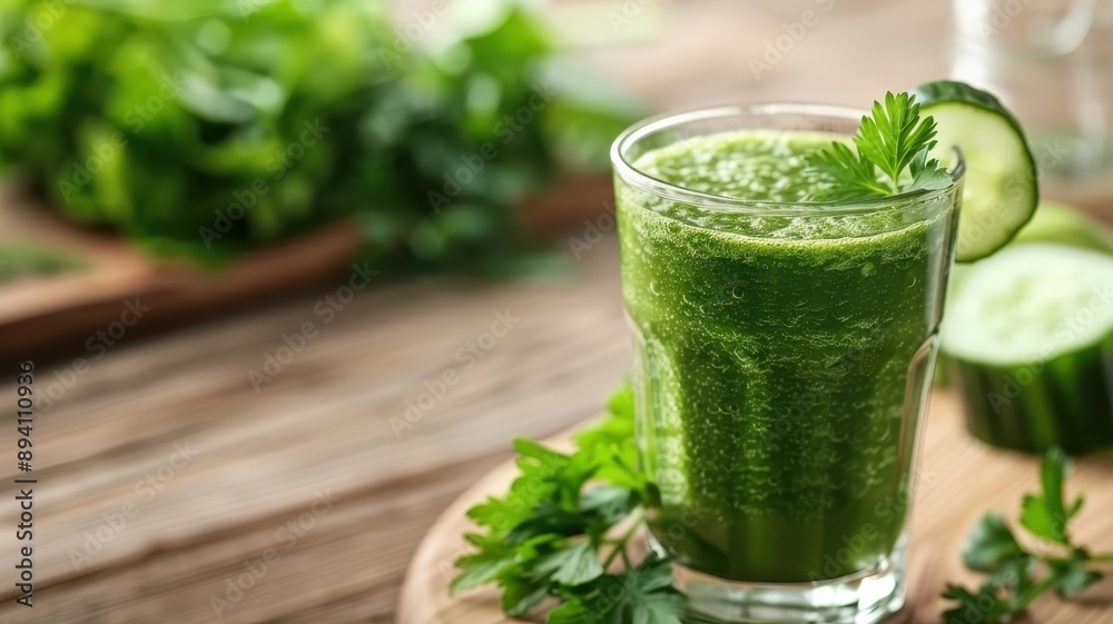 A refreshing glass of seaweed smoothie with a vibrant green hue. A refreshing glass of seaweed smoothie with a vibrant green hue.