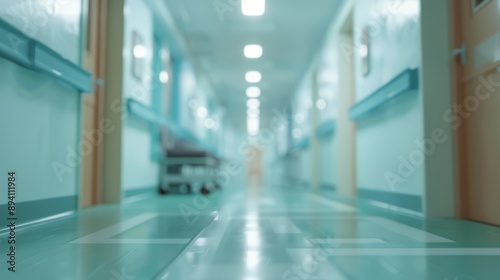 Wallpaper Mural Blurred motion image of an indoor sports arena with rows of empty seating, smooth flooring, and ambient lighting, ideal for sports event promotions and athletic facility showcases Torontodigital.ca