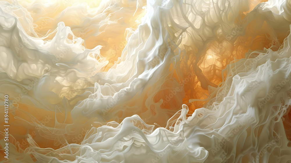 Abstract White & Orange Swirls Abstract White & Orange Swirls