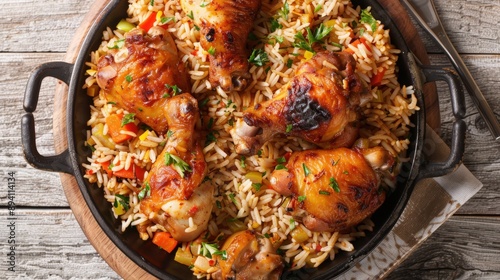 Chicken and Rice Galinhada Mineira Close-Up photo