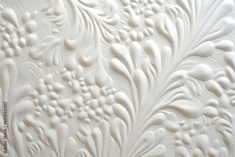 White Embossed Floral Pattern White Embossed Floral Pattern