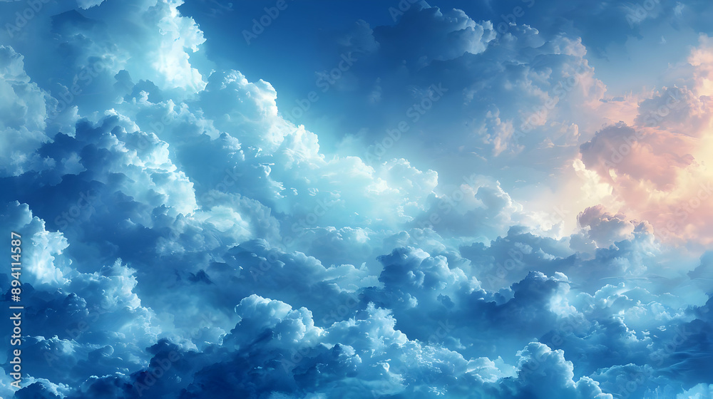 Stunning Blue Sky with Fluffy Clouds Stunning Blue Sky with Fluffy Clouds