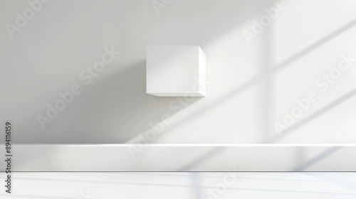 Wallpaper Mural Blank white box mockup levitating in a minimalistic room Torontodigital.ca