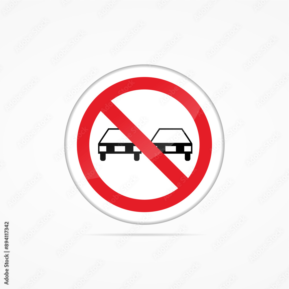 illustration of no passing road sign with two cars illustration of no passing road sign with two cars