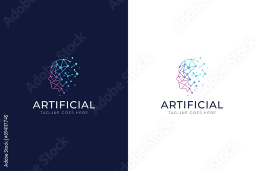 Head Logo Artificial Intelligence Brain Smart Mind Human Computer Science Technology Business