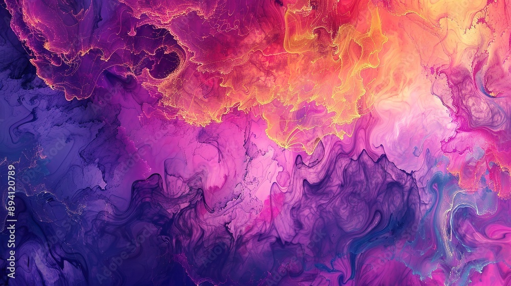 Obraz premium Wallpaper abstract paint background purple dark orange pink and blue, creative background.