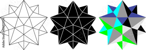 small stellated dodecahedron icon set