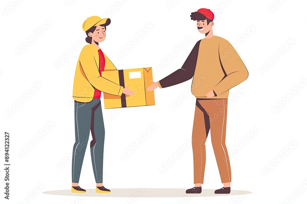 Obraz premium a person handing over a package to another person