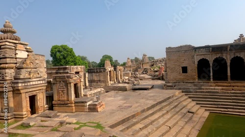 Beautiful Architecture of Ancient Gurjara Pratihara Temple at Bateshwar Group of Temples of Morena in Madhya Pradesh India photo