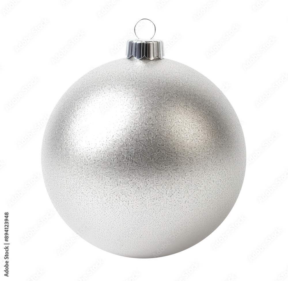 Silver Christmas ball isolated on transparent background Silver Christmas ball isolated on transparent background