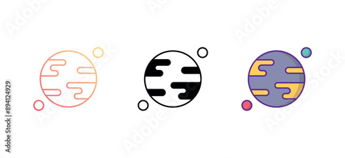 Uranus icon design with white background stock illustration
