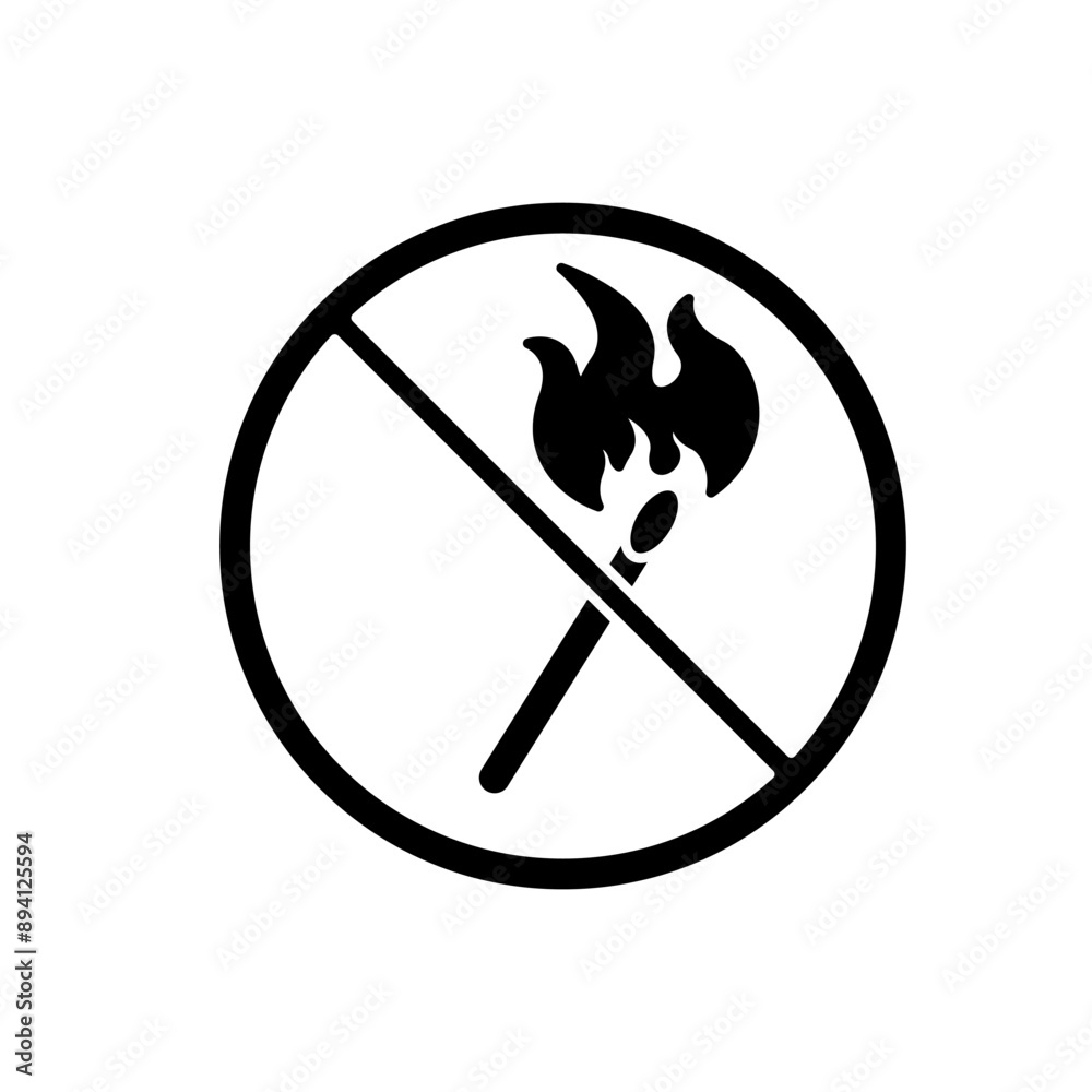 no fire concept line icon. Simple element illustration.no fire concept outline symbol design. no fire concept line icon. Simple element illustration.no fire concept outline symbol design.