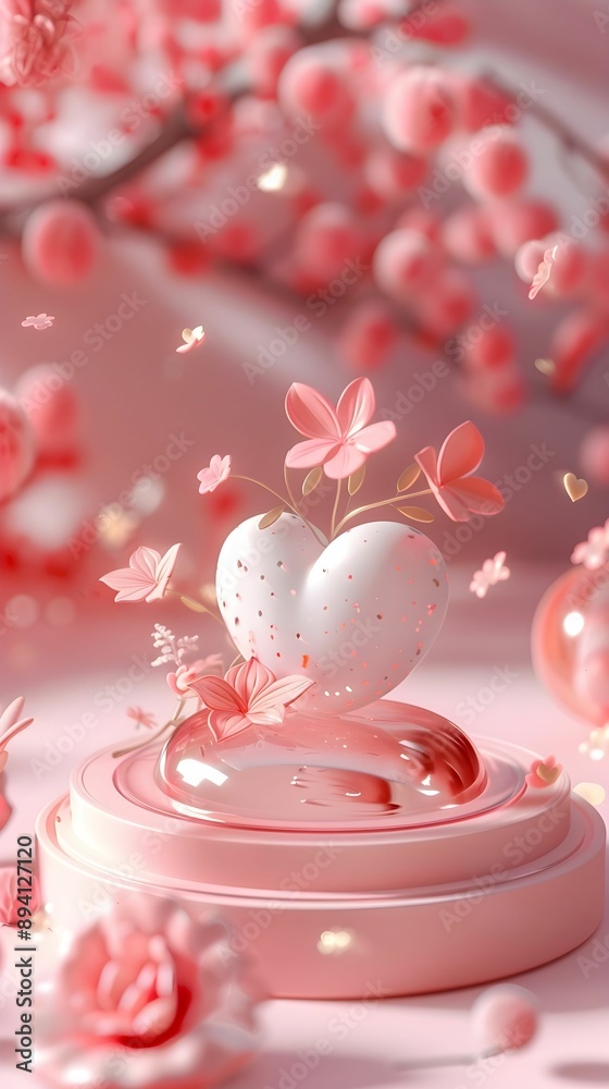 A illustration of pink heart symbolizing love on Valentine's Day, a soft yet luxurious pink heart symbolizing love on Valentine's Day. A illustration of pink heart symbolizing love on Valentine's Day, a soft yet luxurious pink heart symbolizing love on Valentine's Day.