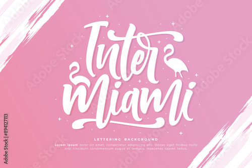 inter miami lettering background template design